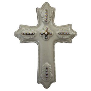 Vintage Lenox Treasures Collection Religious Cross Trinket Rosary Box